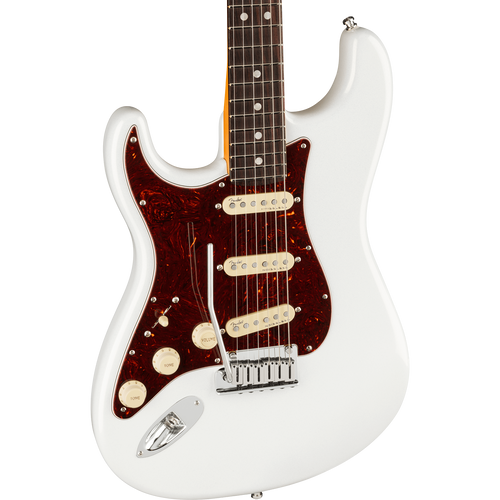 Fender American Ultra Stratocaster® Left-Hand Electric Guitar, Arctic Pearl