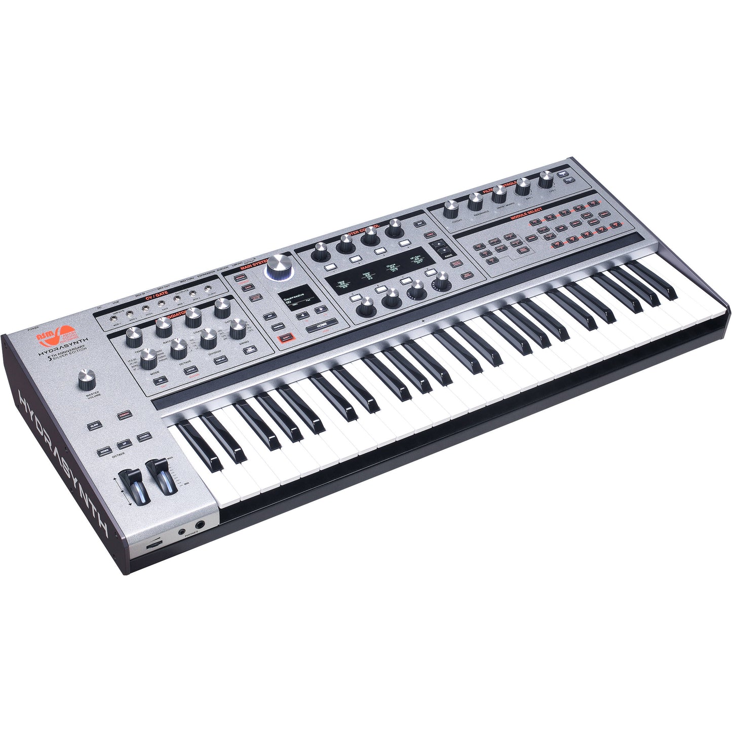 ASM Hydrasynth Keyboard 8-Voice Digital Wave-Morphing Synthesizer - Limited-Edition Silver