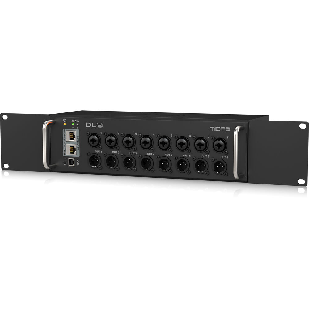 Midas DL8 PoE-Powered 8x8 Stage Box with Midas PRO Preamps