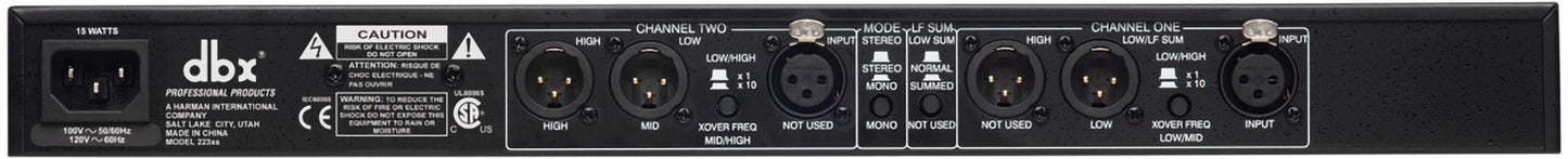 DBX 223XS Stereo 2-Way, Mono 3-Way Crossover