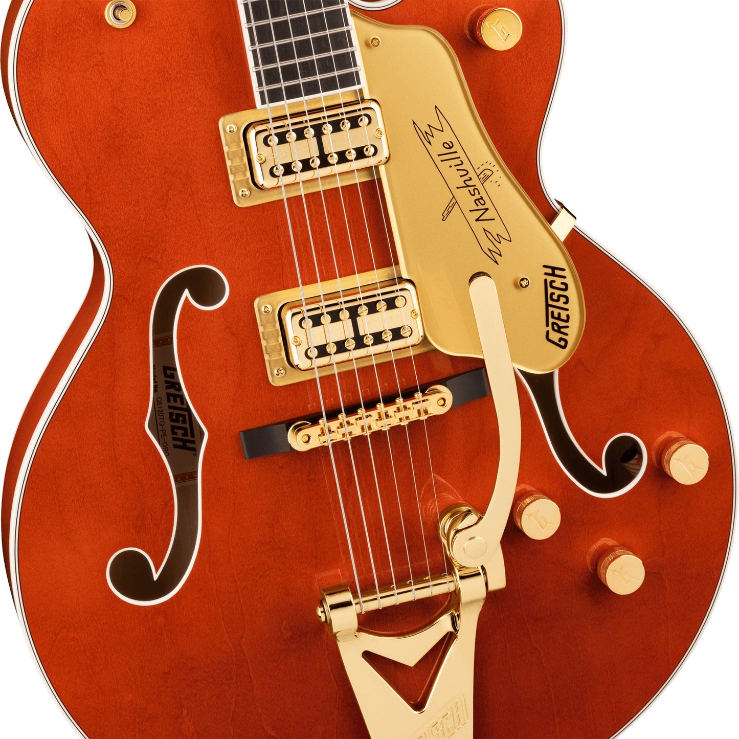 Gretsch G6120TG Players Edition Nashville® Hollow Body Electric Guitar, Ebony Fingerboard, Orange Stain