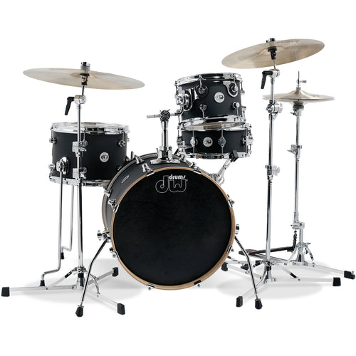 Drum Workshop Design Series Mini Pro 4-piece Shell Pack - Black Satin