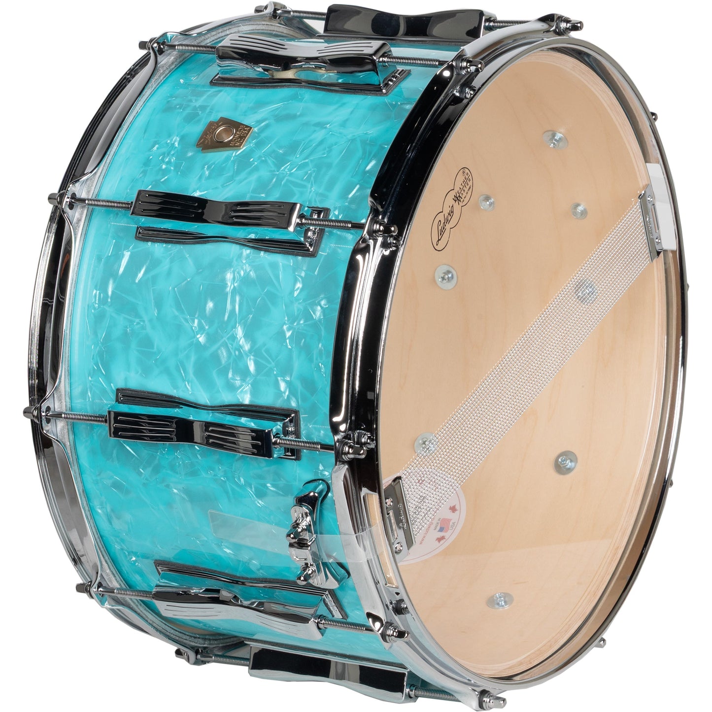 Ludwig Classic Maple Limited Edition 8x14 Snare Drum - Teal Pearl