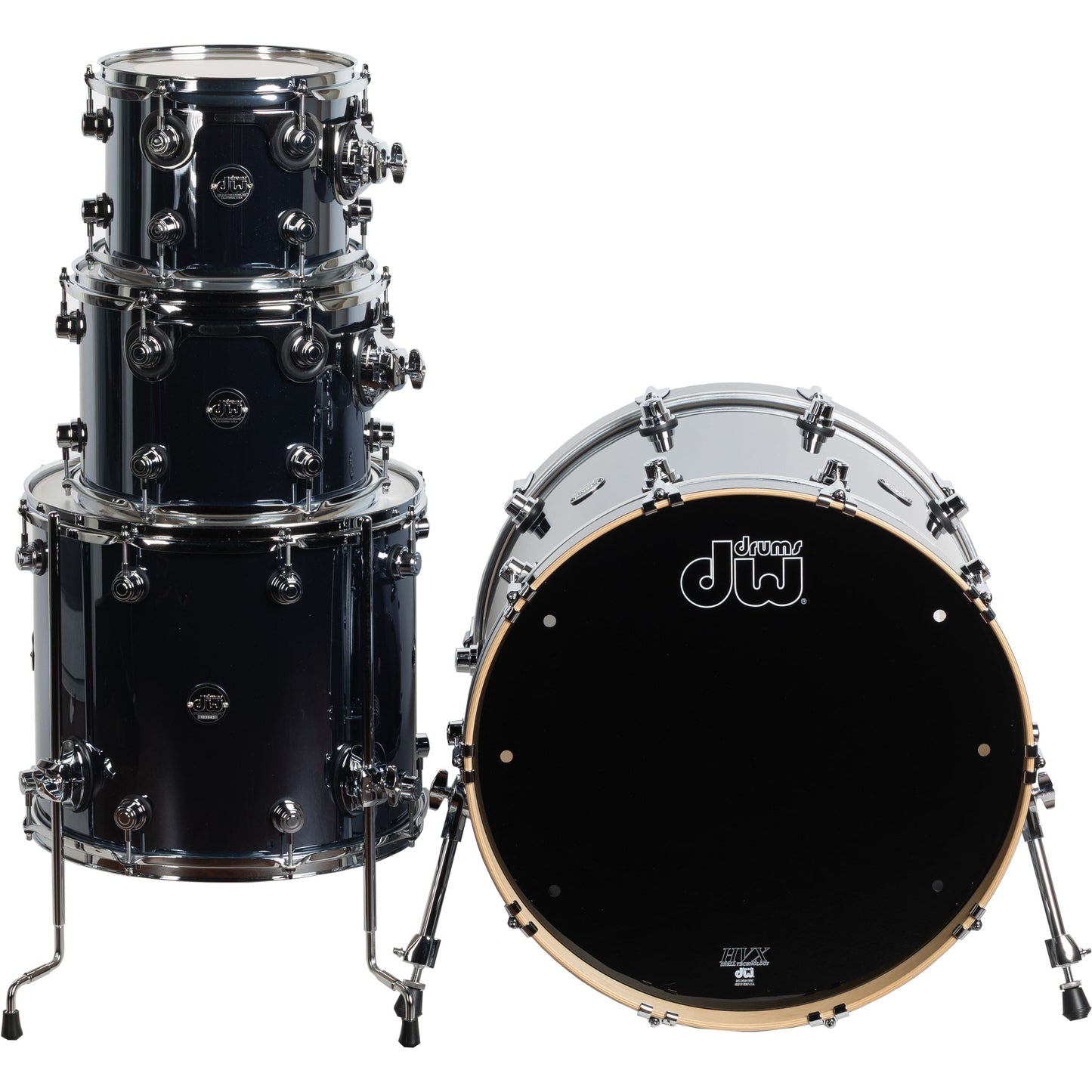 Drum Workshop Performance Series 4-Piece Shell Kit - Chrome Shadow