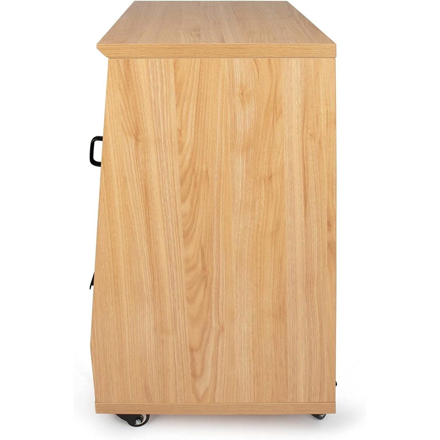 Gator Elite Furniture Series 12U Angled Studio Rack with Locking Casters – Natural Maple Matte