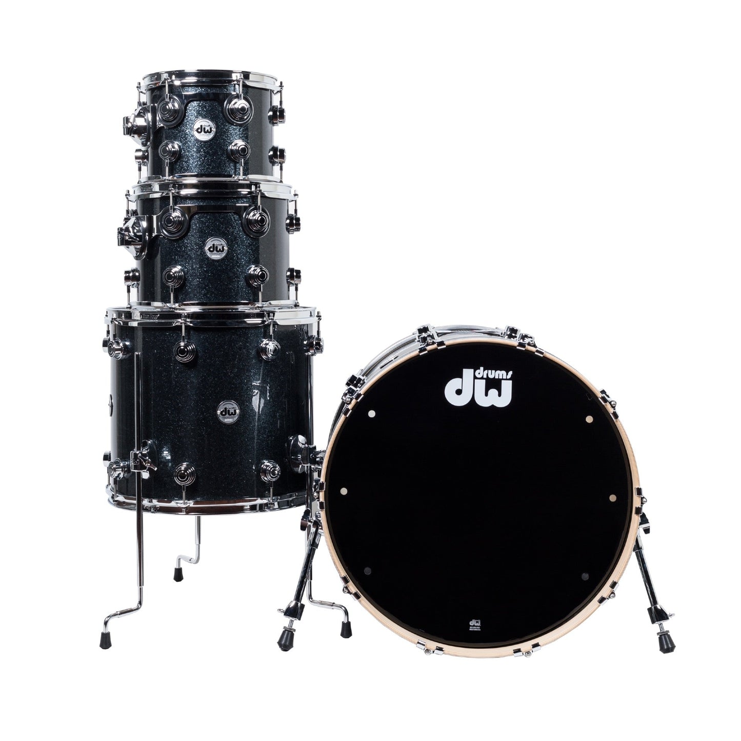 Drum Workshop Collectors Series 333 Shell Kit - Gun Metal Sparkle Glass