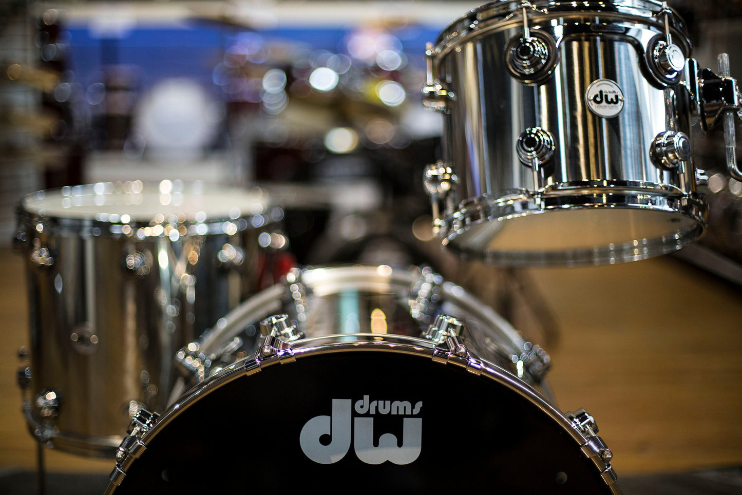 Drum Workshop DRVL223PCSS Collectors Series 3pc Stainless Steel Shell Kit (DRVL223PCSS)