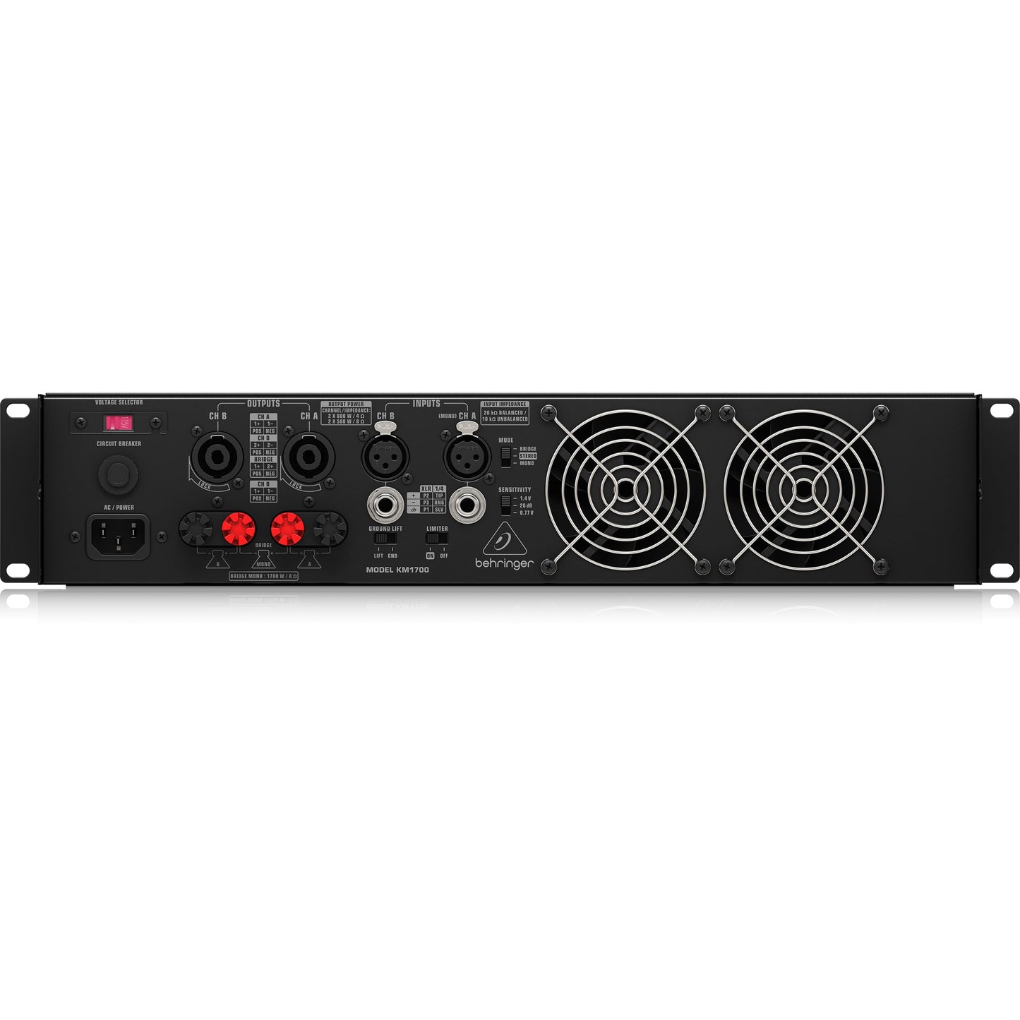 Behringer KM1700 Professional 1700W Stereo Power Amplifier