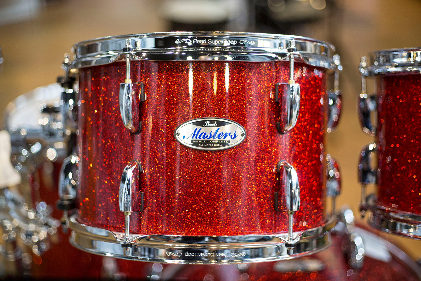 Pearl Masters Maple Complete Shell Kit in Vermillion Sparkle