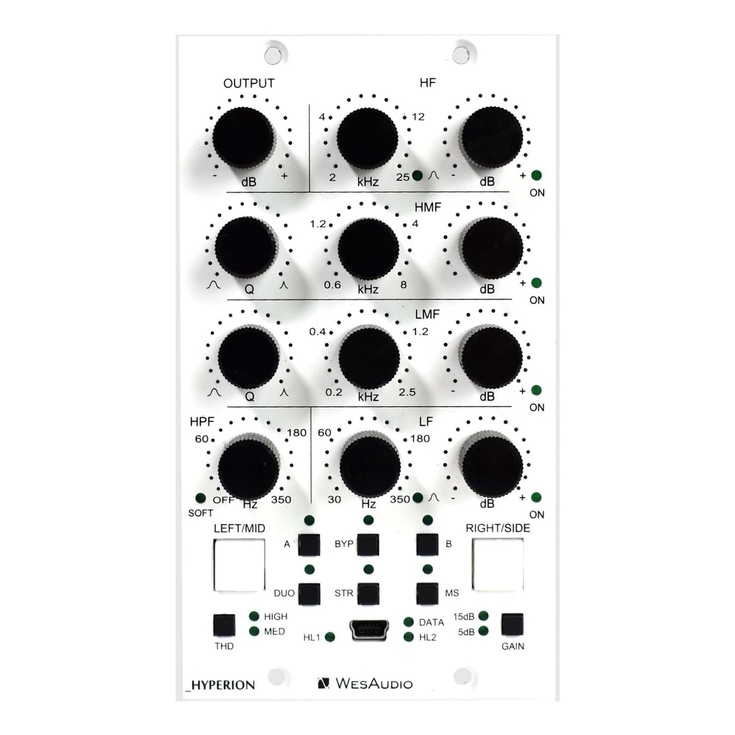 WesAudio Hyperion NG500 500 Series Stereo Analog Equalizer with Digital Recall