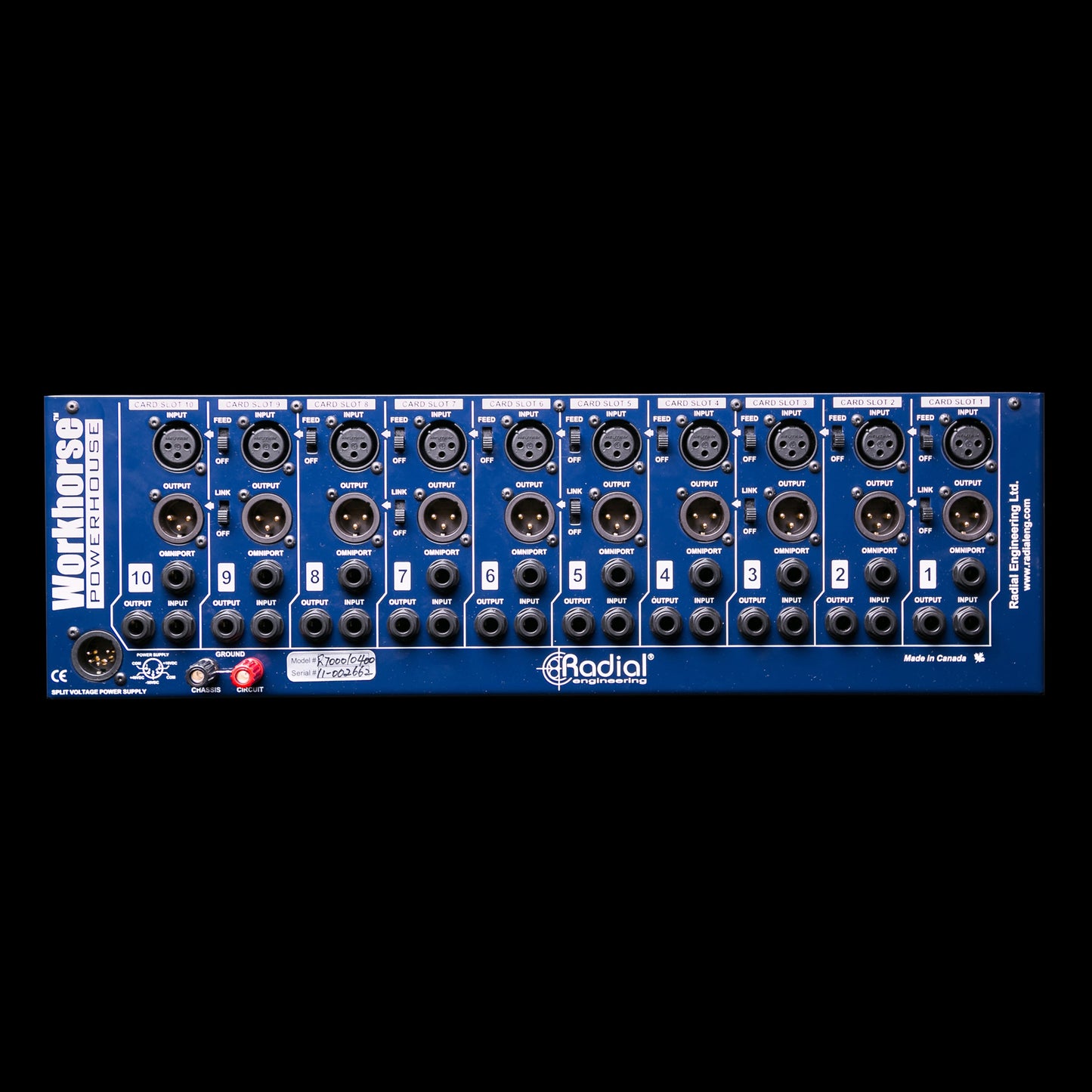 Radial WorkHorse Powerhouse 10 Slot 500-Series Rack