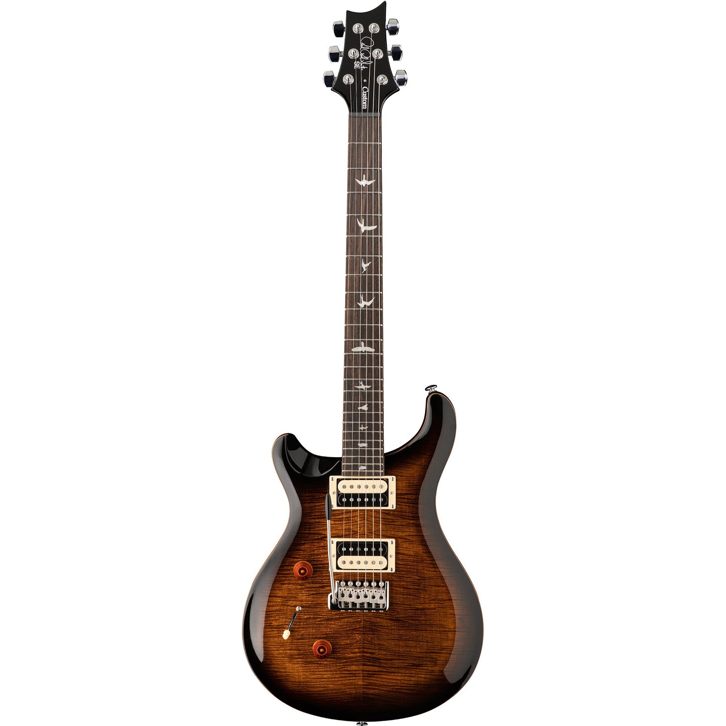 PRS SE Custom 24 Left Handed Electric Guitar, Black Gold Burst