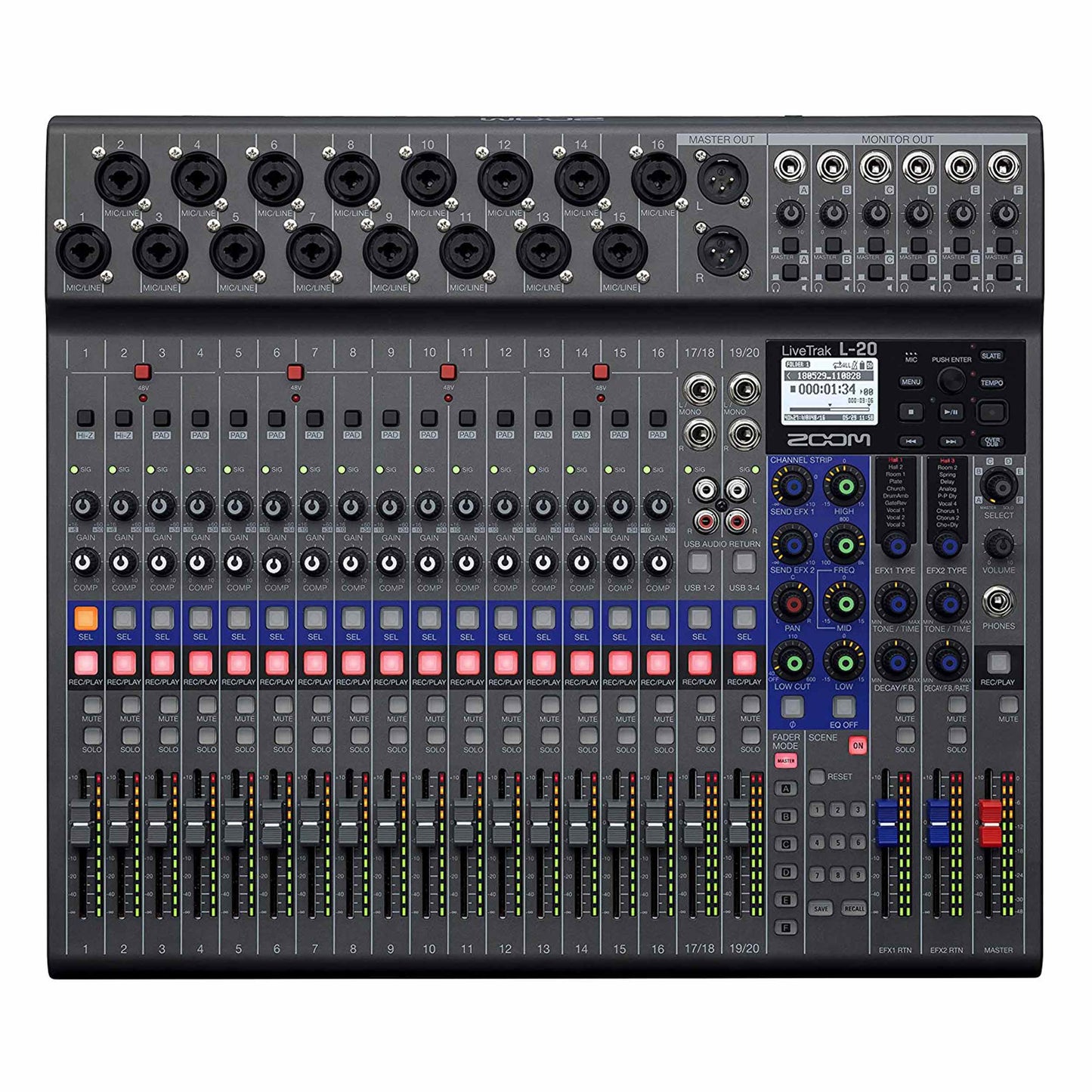 Zoom LiveTrak L-20 - 20-Input Digital Mixer & Multitrack Recorder