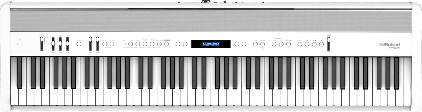 Roland FP-60X-WH Portable Piano w/ Built in Speakers, Bluetooth - White
