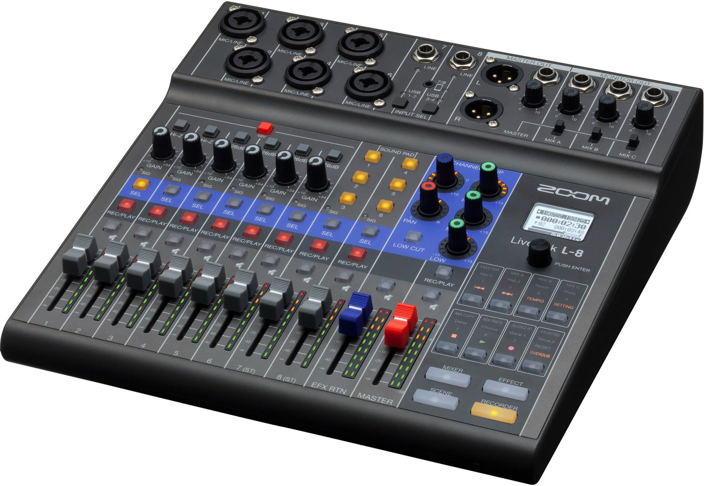 Zoom LiveTrak L-8 Rack Mountable Live Mixer/Recorder