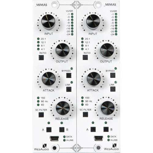 WesAudio _MIMAS Gemini Stereo Pair 500 Series Compressor