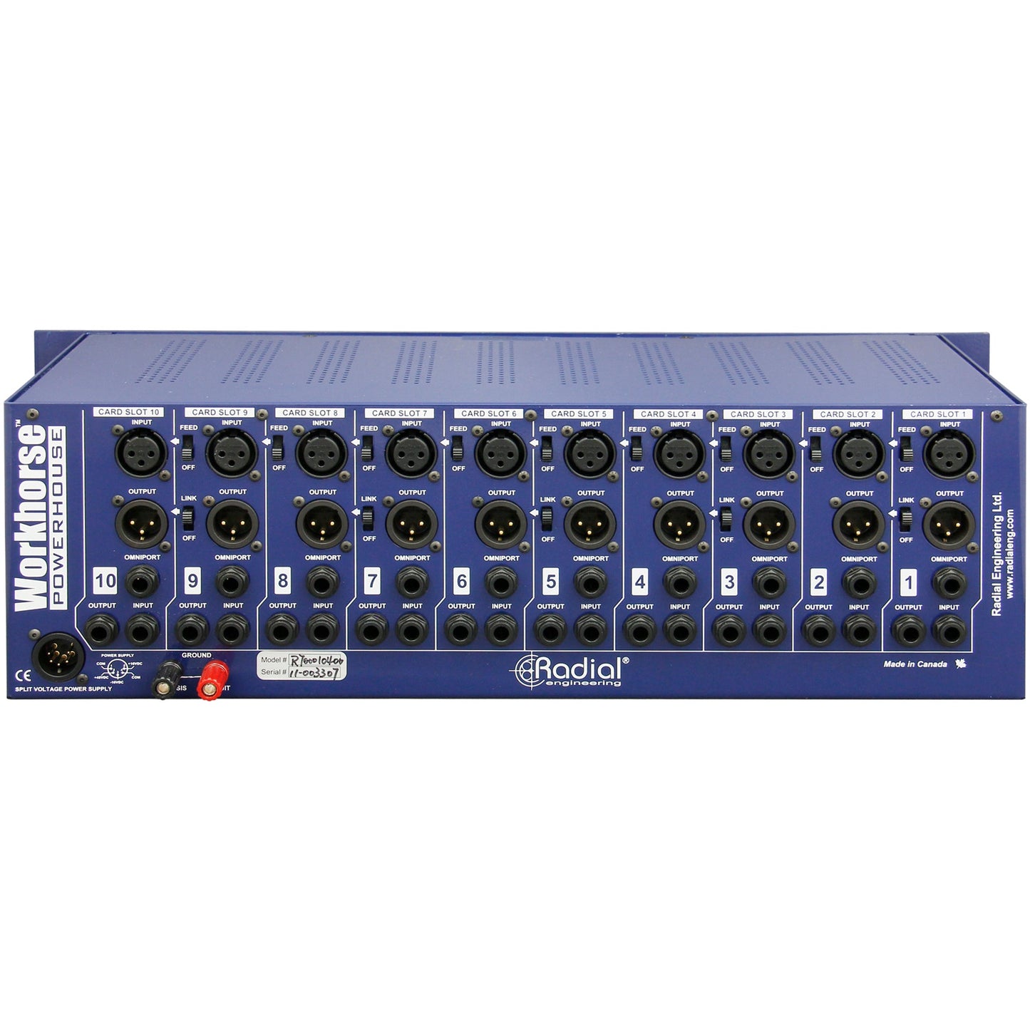Radial WorkHorse Powerhouse 10 Slot 500-Series Rack