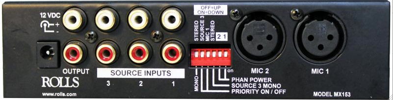 Rolls MX153 Mix Mate Half Rack Mic/Source Mixer