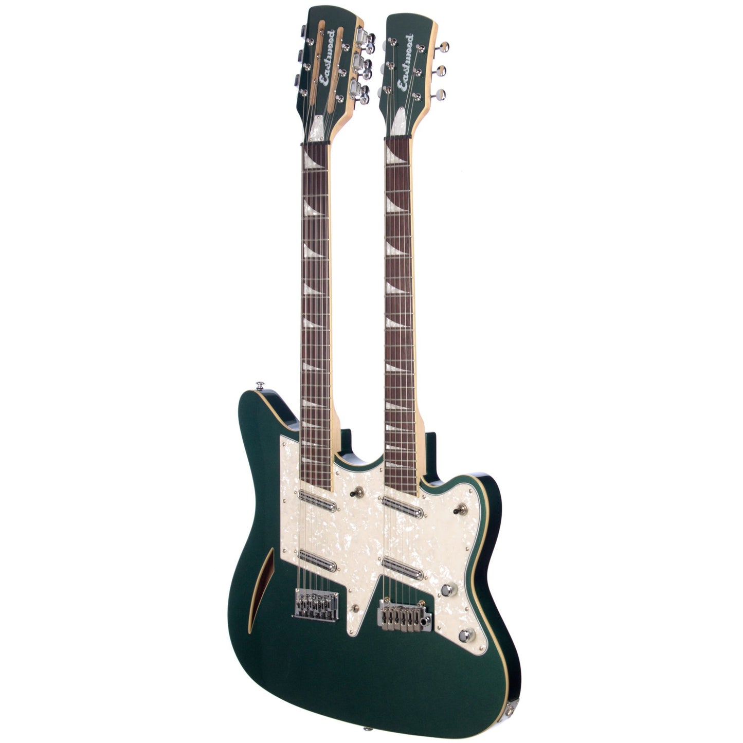 Eastwood Guitars Surfcaster 12/6 Double Neck Electric Guitar - Metallic Green