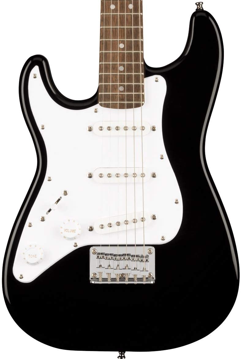 Squier Mini Strat 6 String Solid-Body Electric Guitar, Left - Black