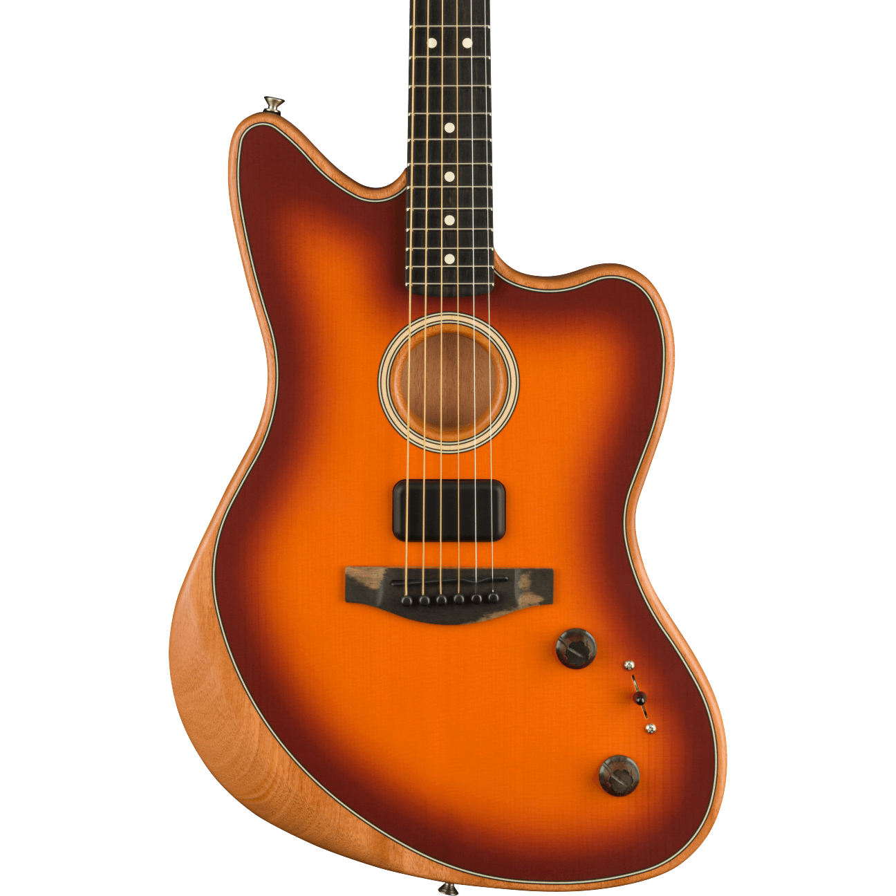 Fender Acoustasonic Jazzmaster Acoustic Electric Hybrid Guitar, Tobacco Sunburst