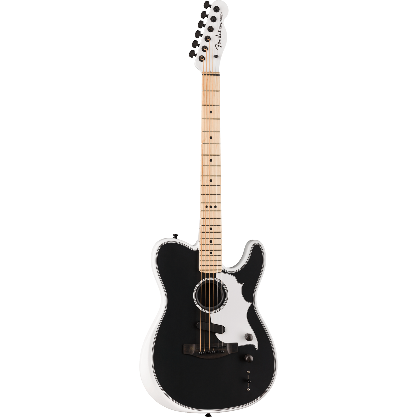 Fender Jack White Triplesonic Acoustasonic Telecaster - Satin Arctic White w/ Black Top