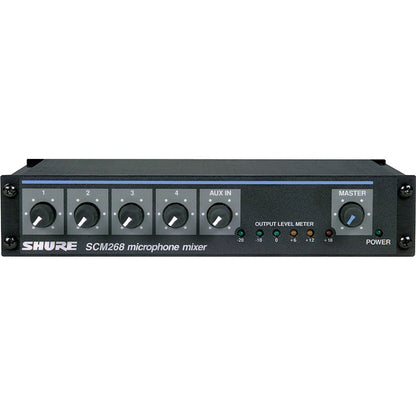 Shure SCM268 4-Channel Transformer Balanced Microphone Mixer with Phantom Power