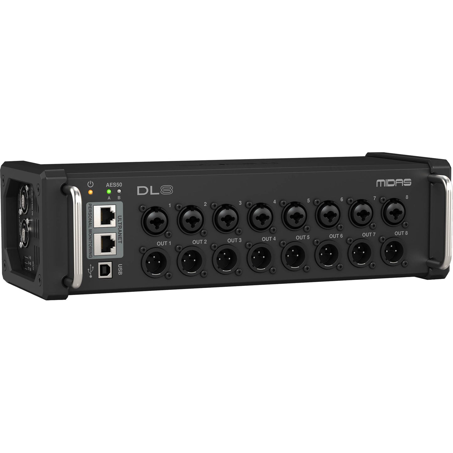 Midas DL8 PoE-Powered 8x8 Stage Box with Midas PRO Preamps