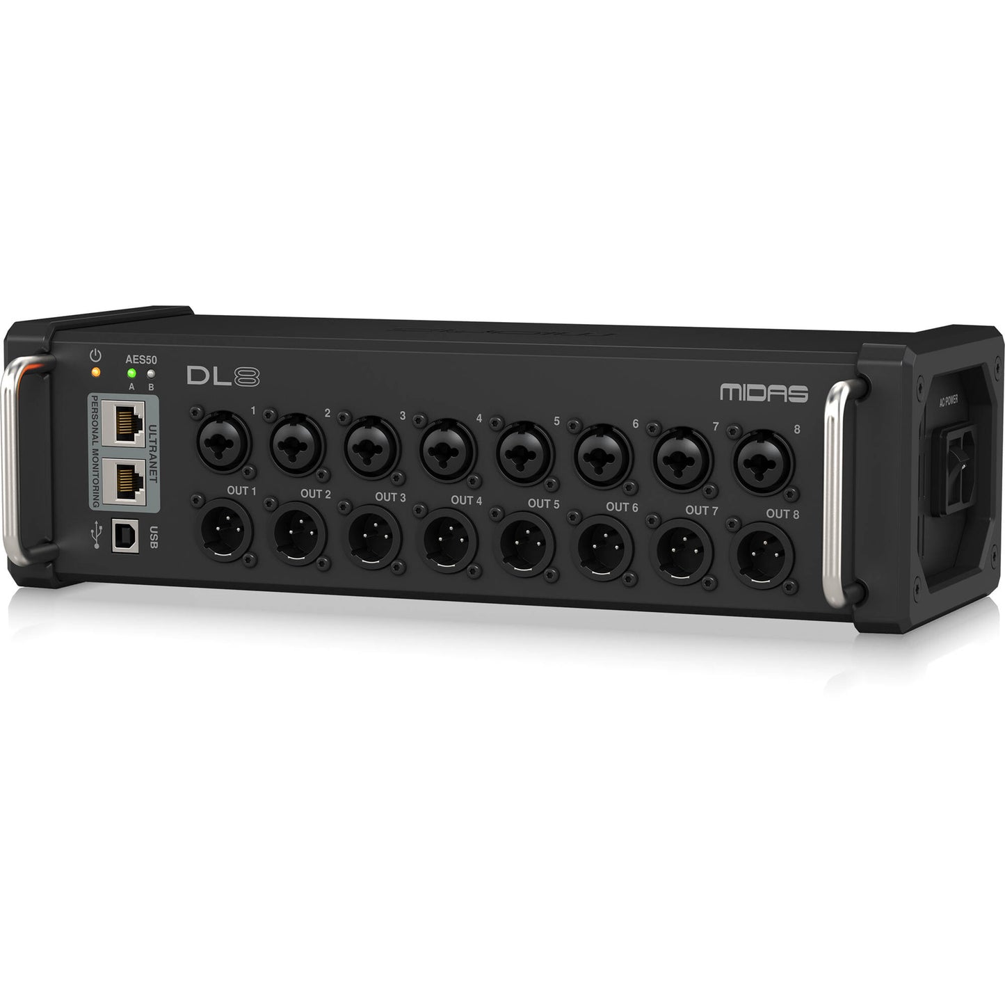 Midas DL8 PoE-Powered 8x8 Stage Box with Midas PRO Preamps
