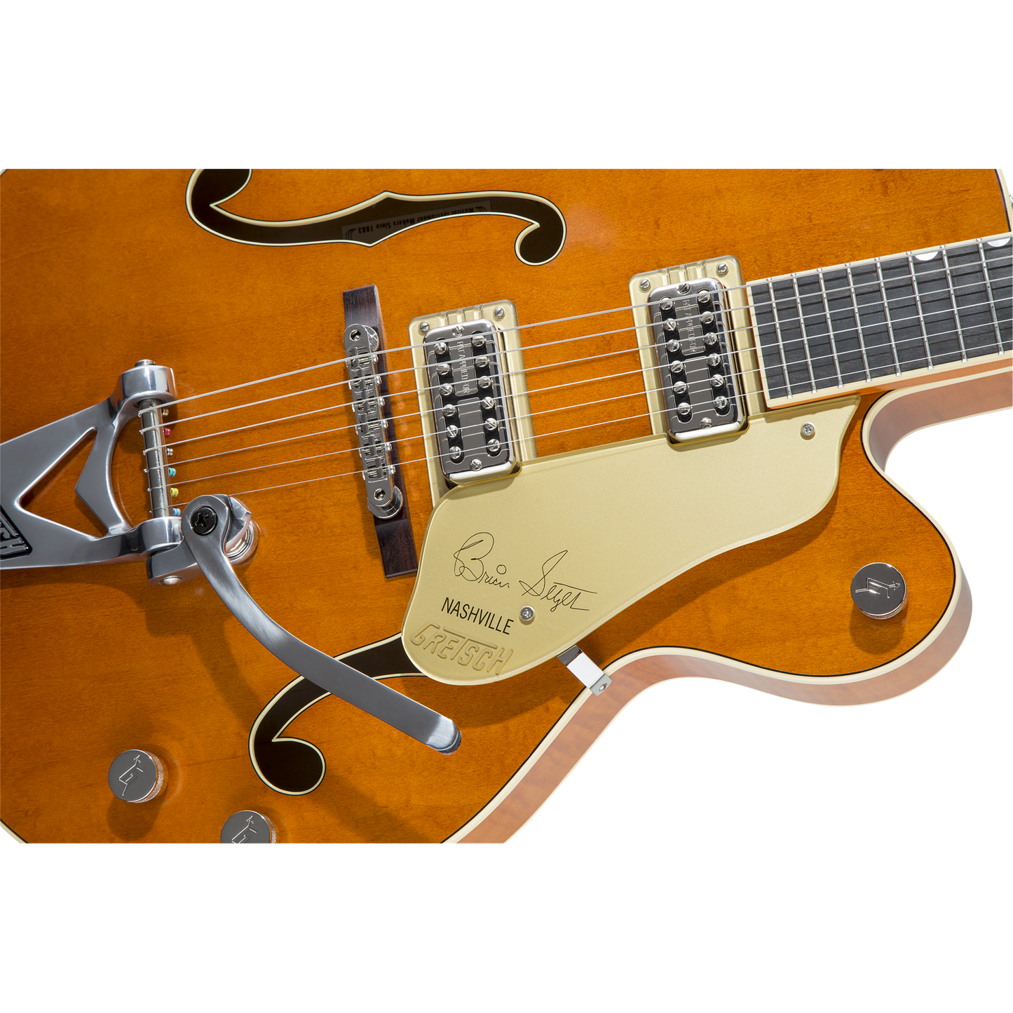 Gretsch G6120T-BSSMK Brian Setzer Signature Nashville® Hollow Body '59 “Smoke” Electric Guitar, Smoke Orange