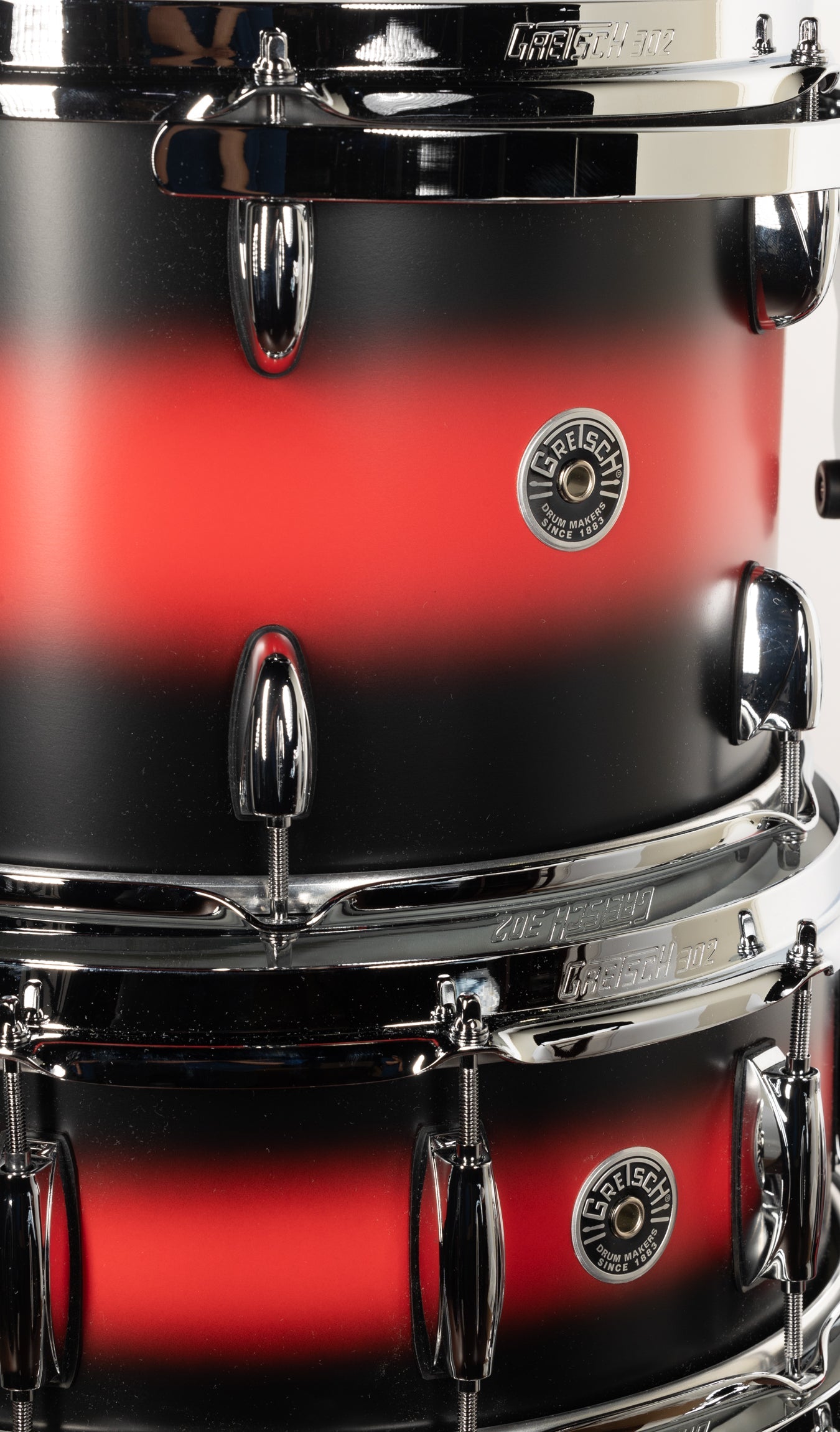 Gretsch Brooklyn Series GB-RC424 4-Piece Shell Kit - Satin Red to Black Duco