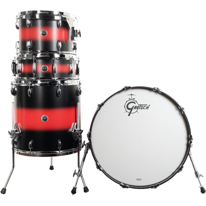 Gretsch Brooklyn Series GB-RC424 4-Piece Shell Kit - Satin Red to Black Duco