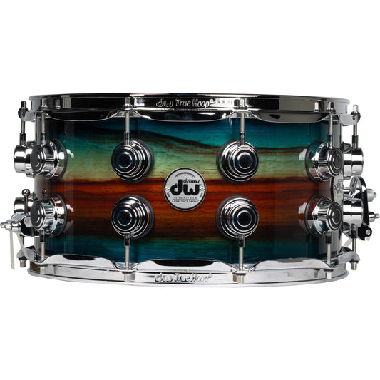 Drum Workshop SonicPly Collectors Series 7x14 Snare Drum - Natural to Quick Royal Blue Burst