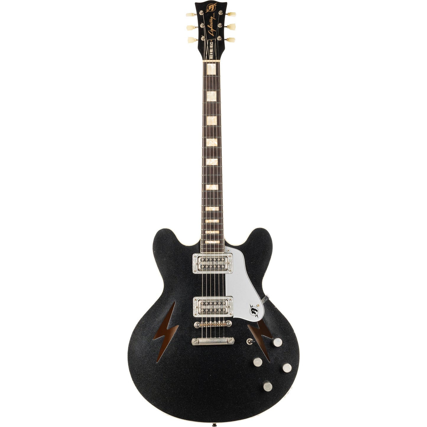 Rock n' Roll Relics Lightning Semi-Hollow Guitar - Black