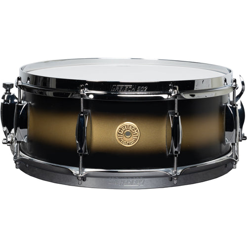 Gretsch Broadkaster 5.5x14 Snare Drum - Satin Gold to Black Duco