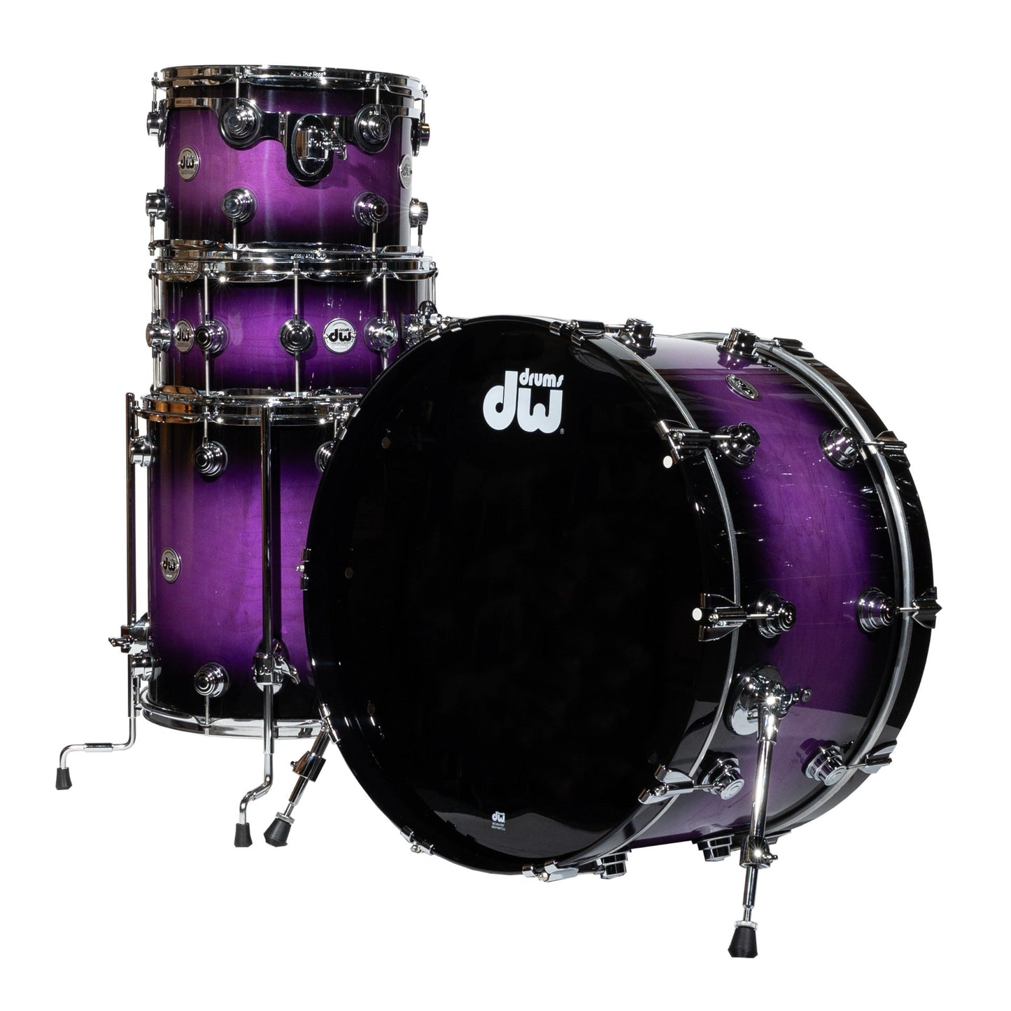 Drum Workshop Collectors Series 4-Piece Shell Kit - Ultra Violet Duco to Black