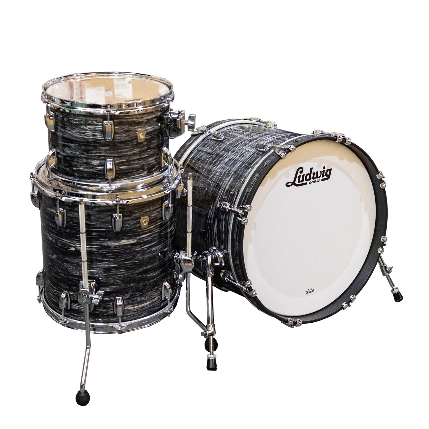 Ludwig Classic Maple 3-Piece Downbeat Shell Kit - Vintage Black Oyster