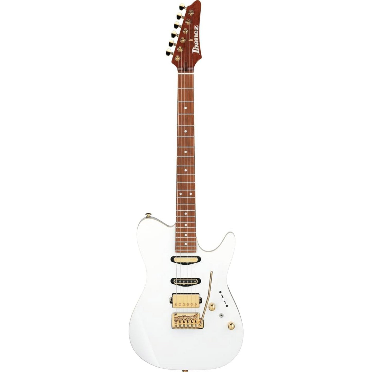 Ibanez LB1WH Lari Basilio Signature Electric Guitar, White w/ Hardshell Case