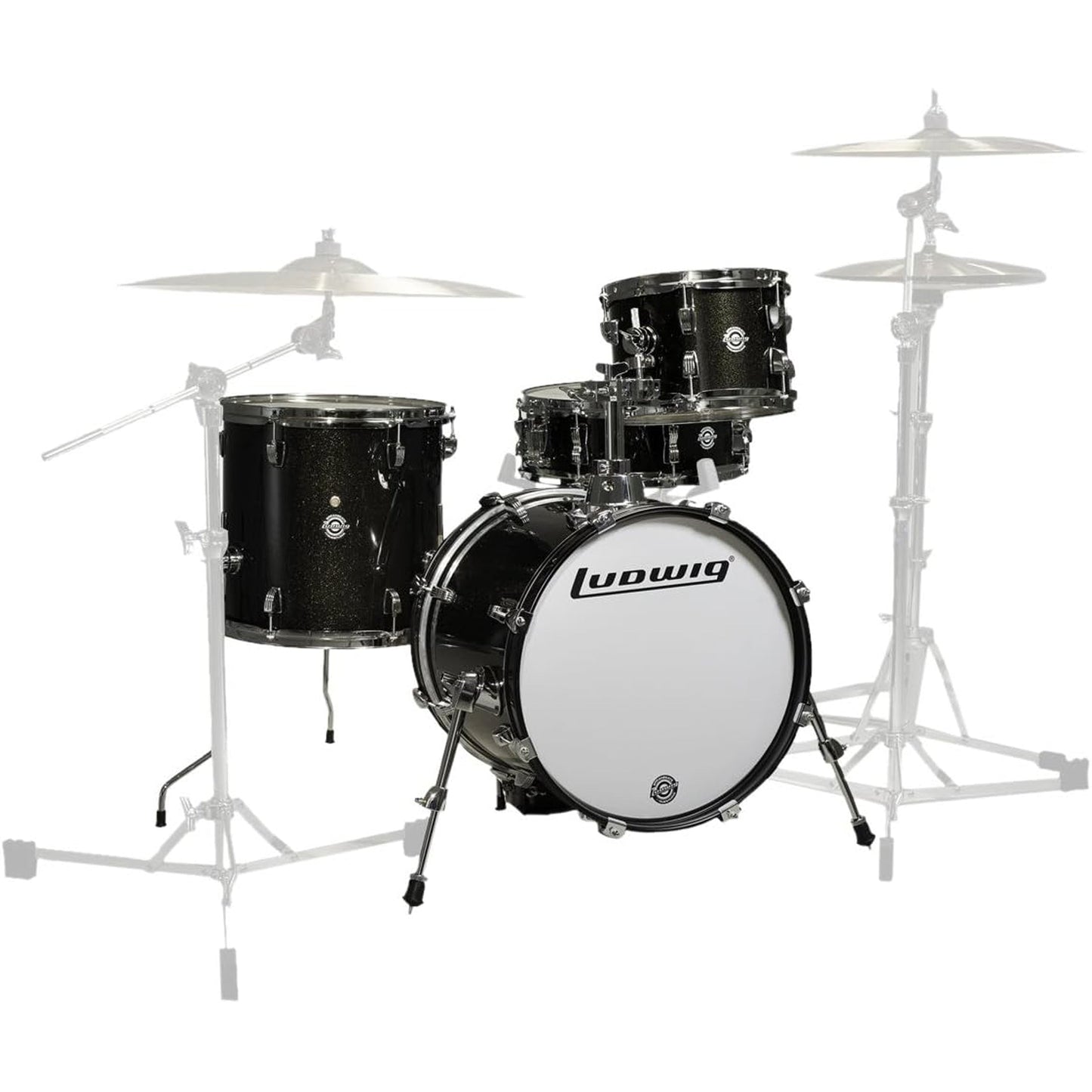 Ludwig LC179XX016 4-Piece Breakbeat Shell Pack - Black Sparkle