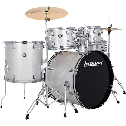 Ludwig Accent 5-piece Complete Drum Set - Silver Sparkle