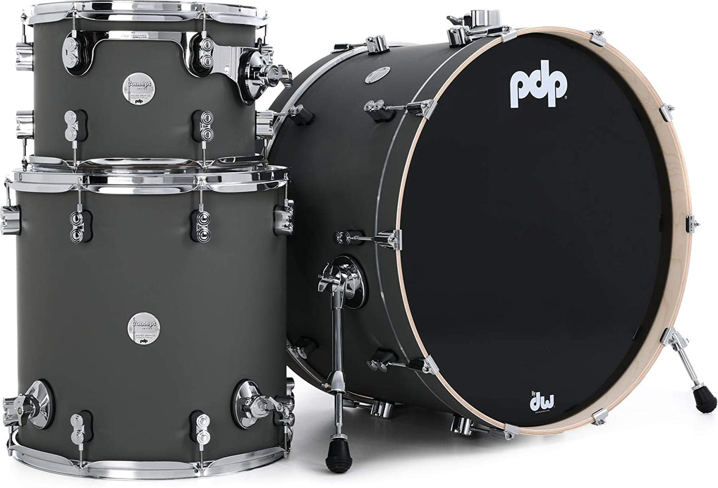 Pacific Drums & Percussion Concept Maple Rock 3-piece Shell Pack - Satin Pewter