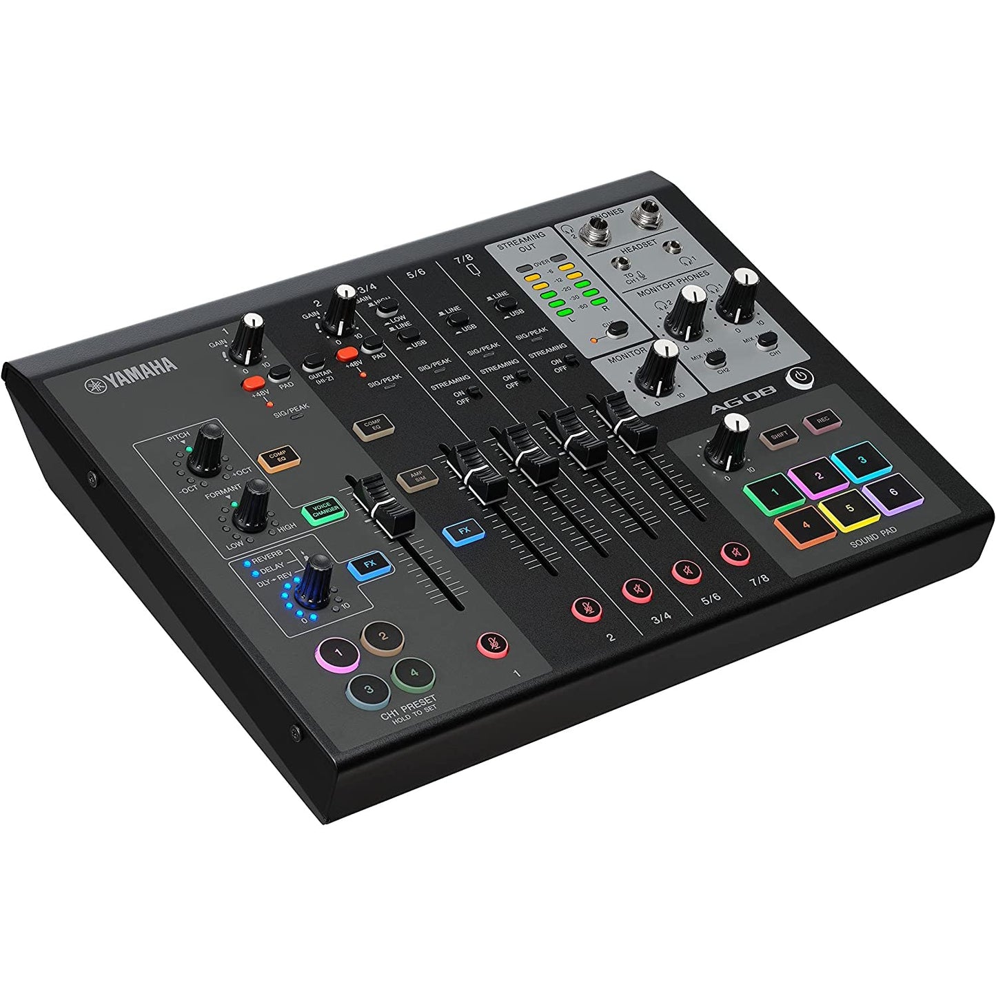 Yamaha AG08 All-In-One Live Streaming Mixer - Black