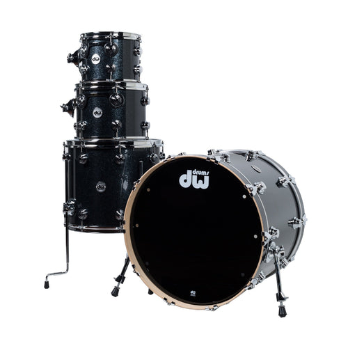 Drum Workshop Collectors Series 333 Shell Kit - Gun Metal Sparkle Glass