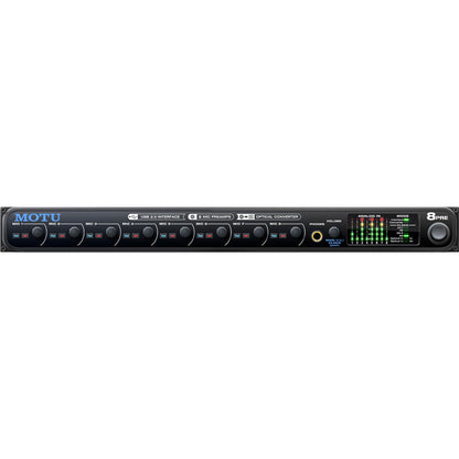 MOTU 8pre 16x12 USB Audio Interface and Optical Expander with 8 Mic Inputs