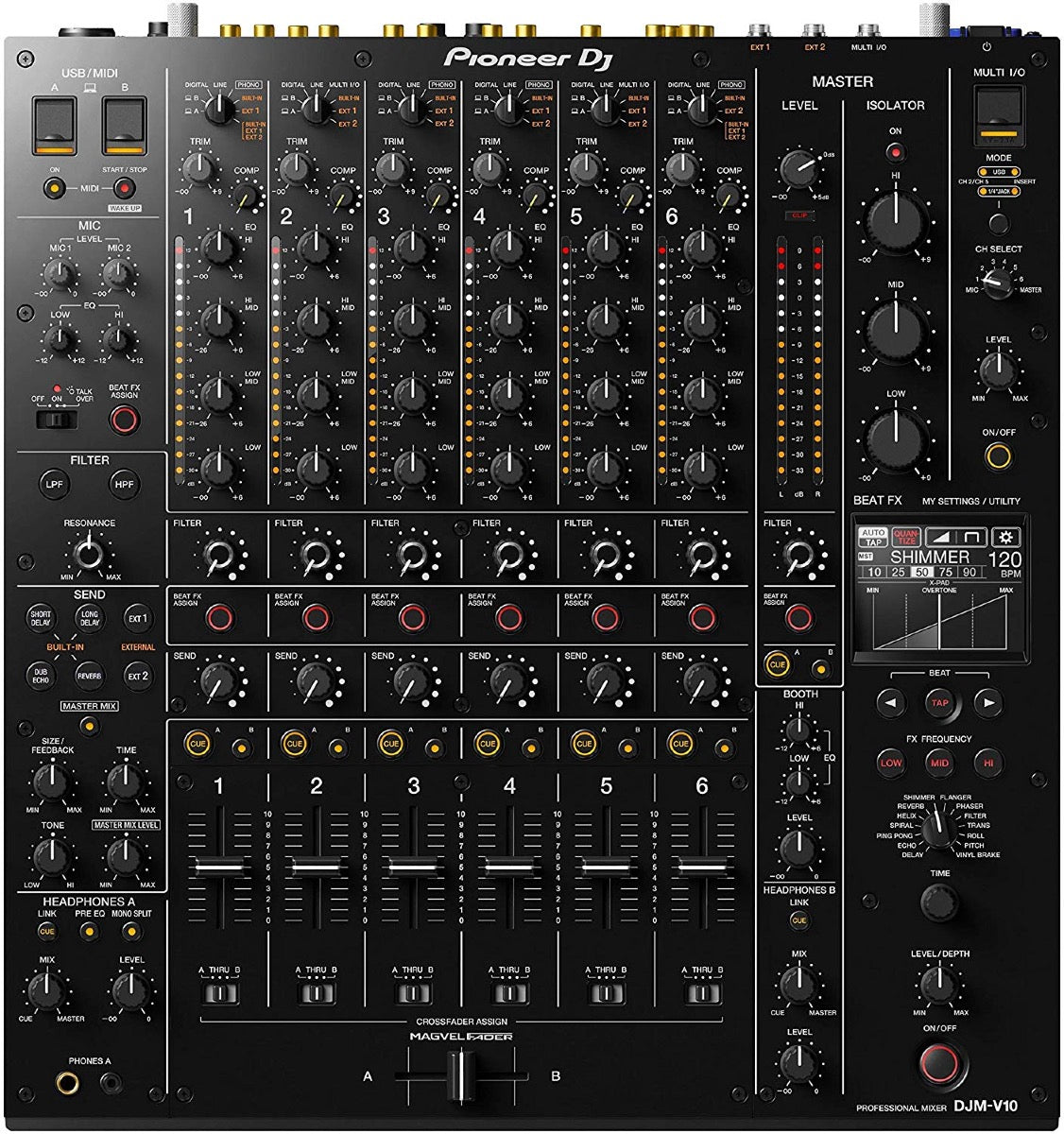 Pioneer DJ DJM-V10 6-Channel Professional DJ Mixer - Black