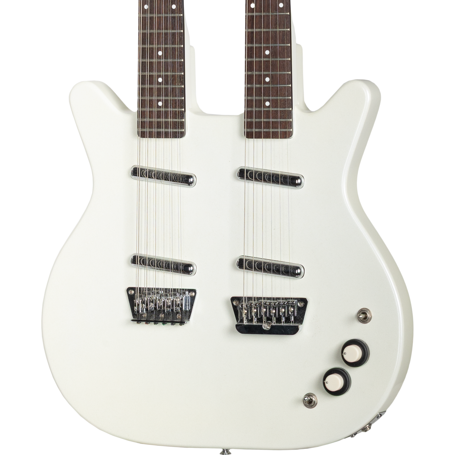 Danelectro DBN612 Doubleneck Electric Guitar - White Pearl