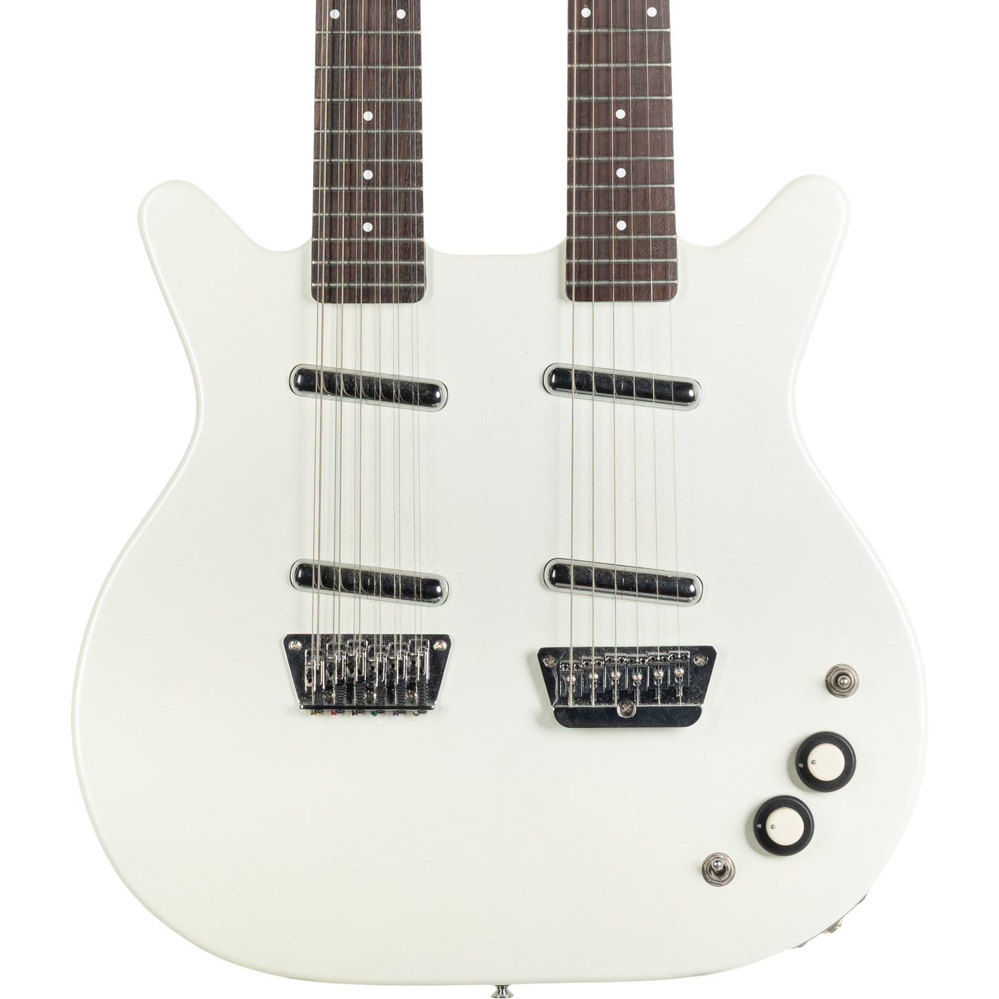 Danelectro DBN612 Doubleneck Electric Guitar - White Pearl