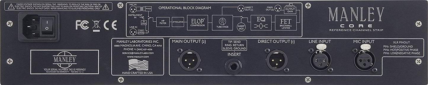 Manley Labs CORE Channel Strip with Microphone and Preamp ELOP Compressor