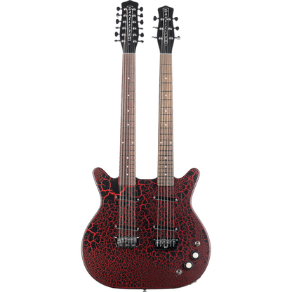 Danelectro 6/12 Doubleneck Electric Guitar - Red Crackle