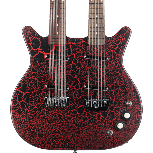 Danelectro 6/12 Doubleneck Electric Guitar - Red Crackle